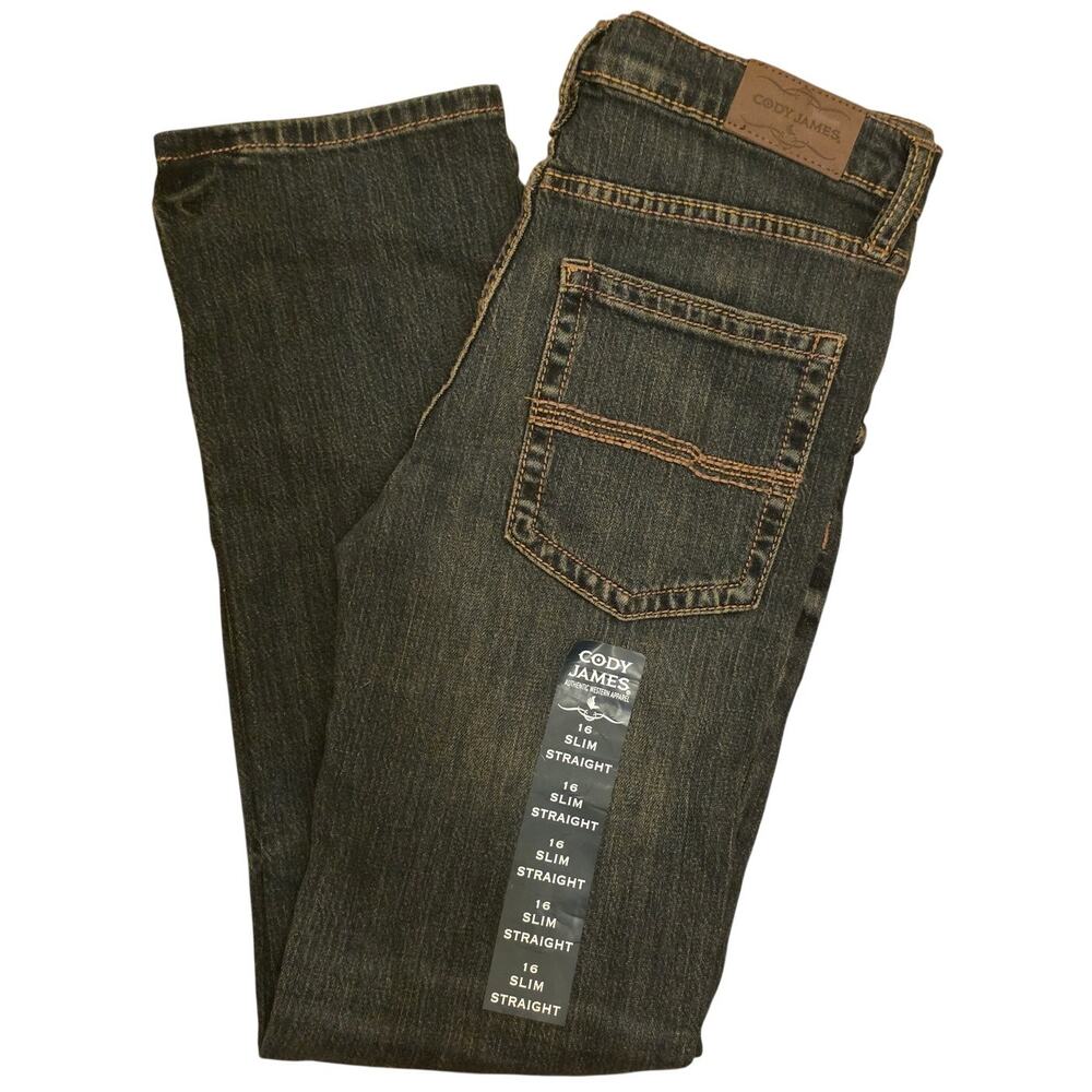 NWT Cody James Boys sz 16 Dark Wash Slim Straight Jeans $69